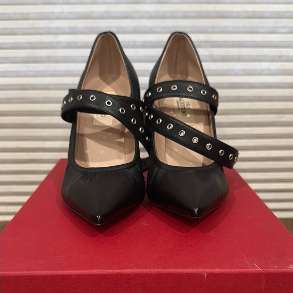 Valentino Garavani Black Strapped Heels